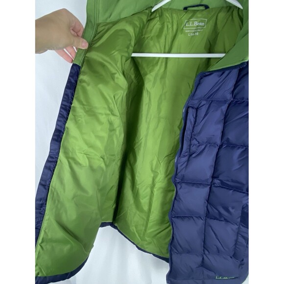 LL BEAN Jacket Youth Boys L 14-16 Goose Down Puffer Full Zip Pockets Ski Outdoor - Picture 12 of 16